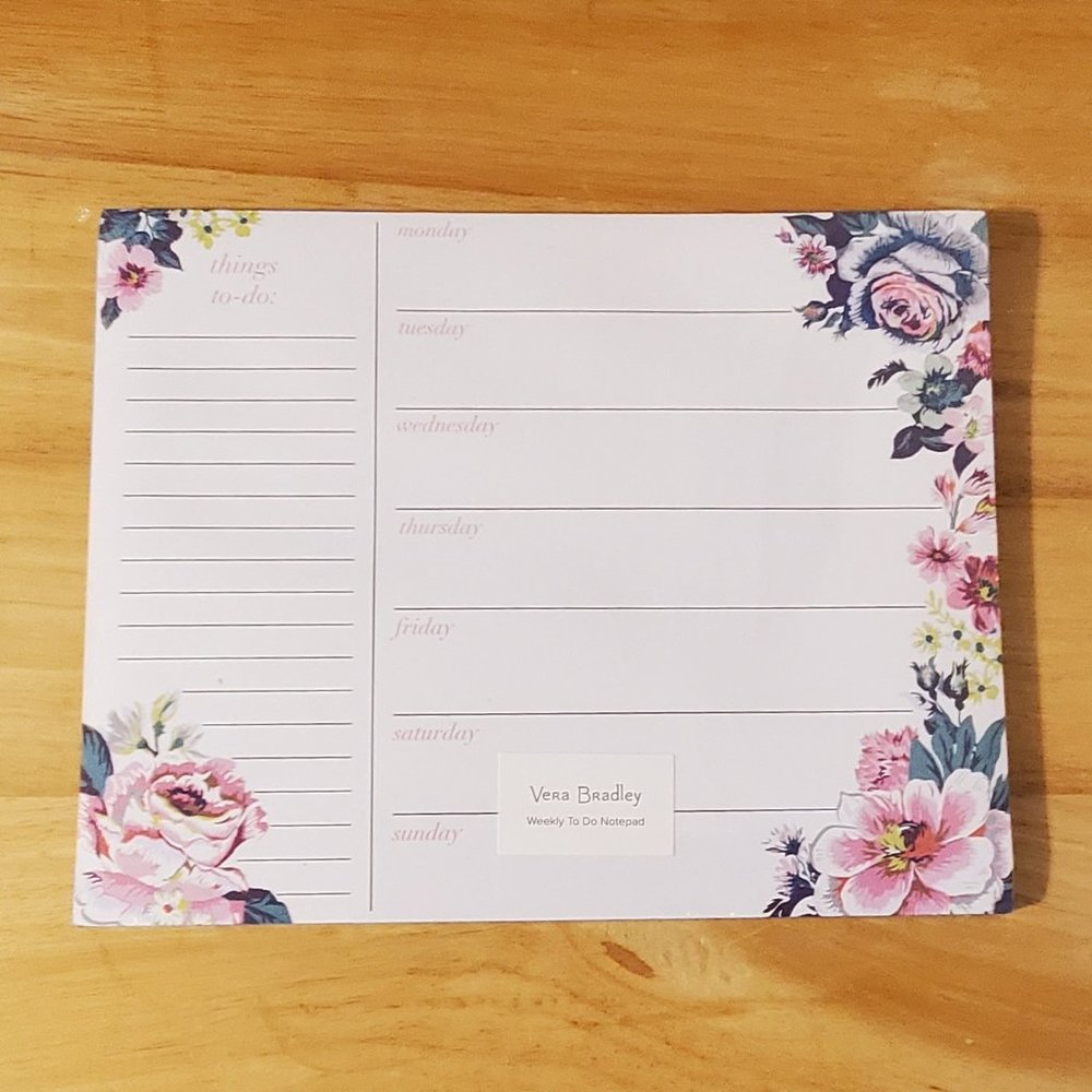 Vera Bradley Garden Grove Weekly To-Do Notepad